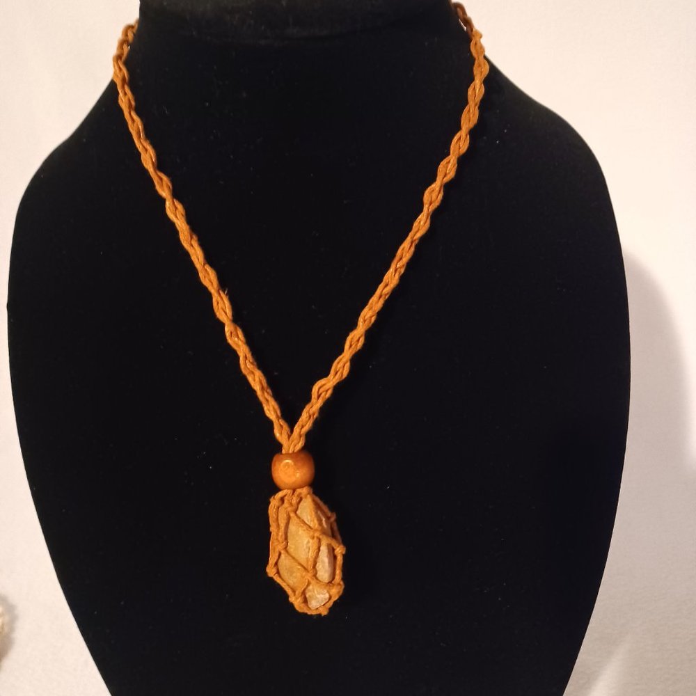 Adjustable Macrame Bauxite necklace